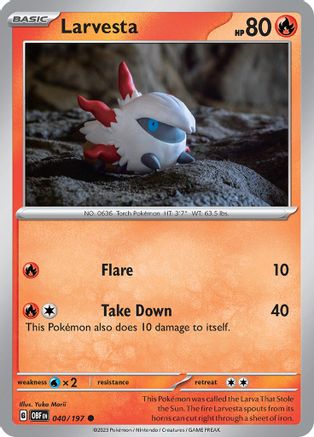 Larvesta 040/197  SV03 Obsidian Flames - Common