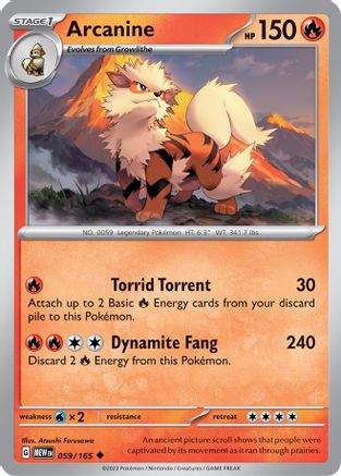 Arcanine 059/165  SV Scarlet & Violet 151 - Uncommon