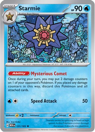 Starmie 121/165  - Holofoil SV Scarlet & Violet 151 - Rare
