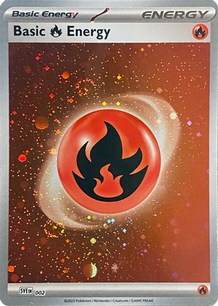 Basic Fire Energy (Cosmos Holo) 002  - Holofoil SVE Scarlet & Violet Energies - Common