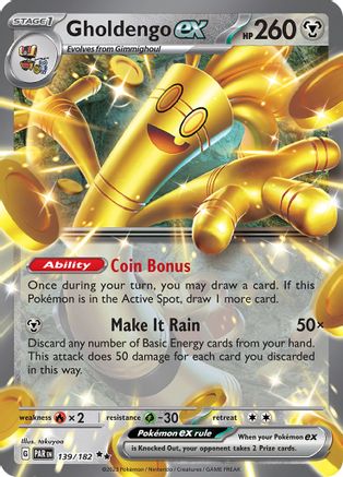 Gholdengo ex 139/182  - Holofoil SV04 Paradox Rift - Double Rare