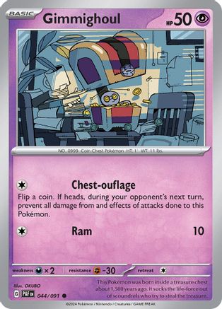 Gimmighoul 044/091  - Reverse Holofoil SV Paldean Fates - Common