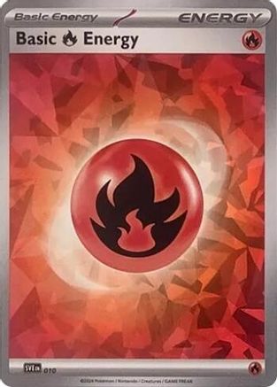 Basic Fire Energy (Cracked Ice Holo) 010  - Holofoil SVE Scarlet & Violet Energies - Common