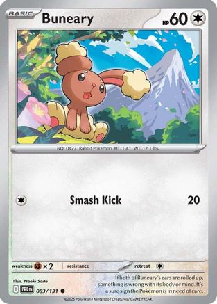 Buneary 083/131  - Reverse Holofoil SV Prismatic Evolutions - Common