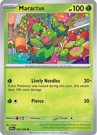 Maractus 008/086  - Reverse Holofoil SV Black Bolt - Common