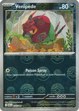 Venipede (Poke Ball Pattern) 054/086  - Holofoil SV Black Bolt - Common