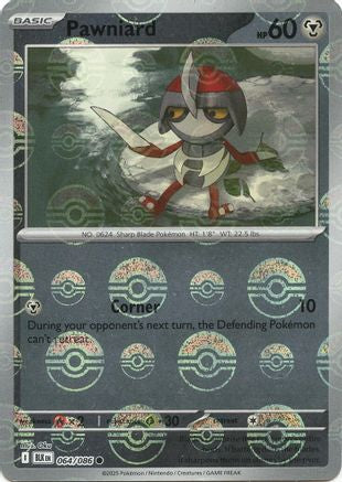 Pawniard (Poke Ball Pattern) 064/086  - Holofoil SV Black Bolt - Common