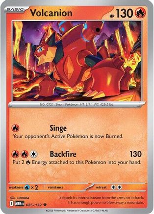 Volcanion 025/132  - Reverse Holofoil ME01 Mega Evolution - Uncommon