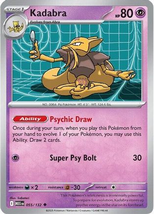 Kadabra 055/132  - Reverse Holofoil ME01 Mega Evolution - Uncommon