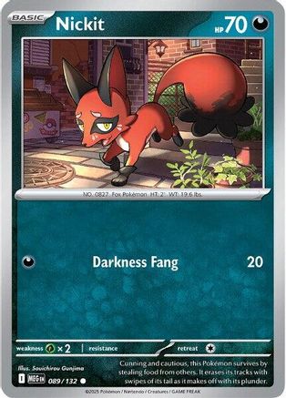 Nickit 089/132  - Reverse Holofoil ME01 Mega Evolution - Common