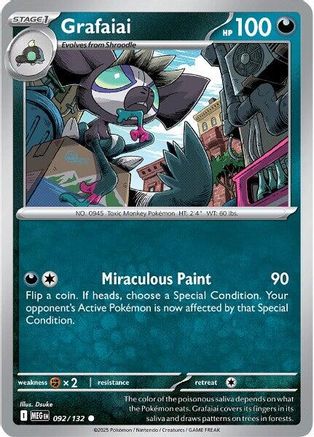 Grafaiai 092/132  - Reverse Holofoil ME01 Mega Evolution - Common