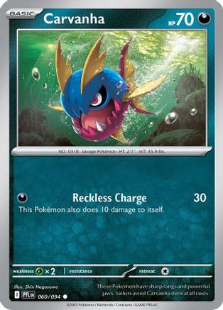 Carvanha 060/094  - Reverse Holofoil ME02 Phantasmal Flames - Common