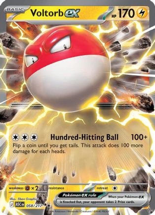 Voltorb ex 058  - Holofoil ME Ascended Heroes - Double Rare