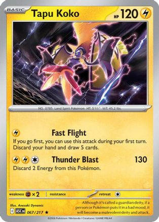 Tapu Koko 067  - Holofoil ME Ascended Heroes - Rare