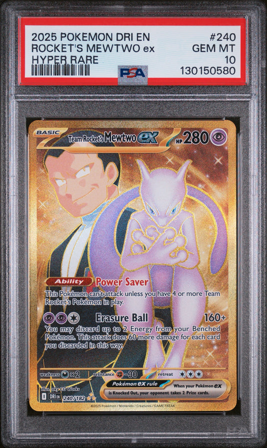 PSA 10 Team Rocket's Mewtwo EX