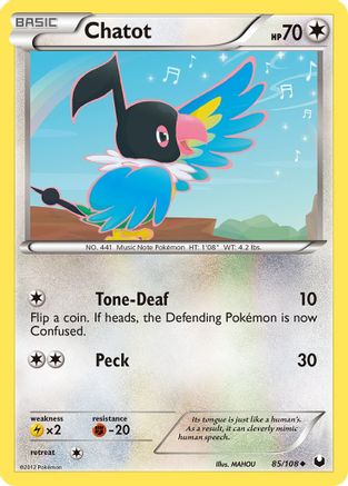 Chatot 085  Dark Explorers - Uncommon