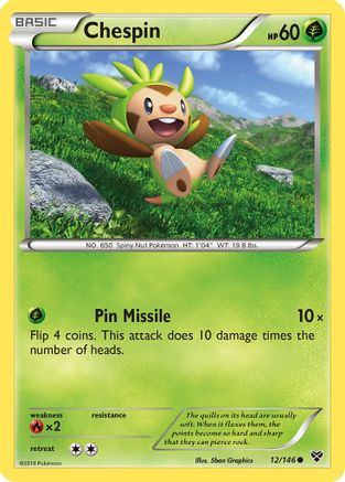 Chespin 012/146  - Reverse Holofoil XY Base Set - Common