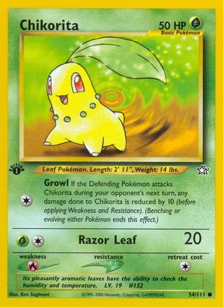 Chikorita (54) (54) 054/111  - 1st Edition Neo Genesis - Common