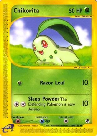 Chikorita (100) (100) 100  - Reverse Holofoil Expedition - Common