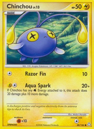 Chinchou (88) (88) 088  - Reverse Holofoil Legends Awakened - Common