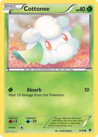 Cottonee (9) (9) 009  - Reverse Holofoil Emerging Powers - Common
