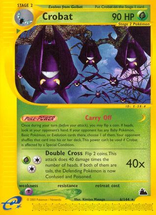 Crobat (6) (6) 006  - Reverse Holofoil Skyridge - Rare