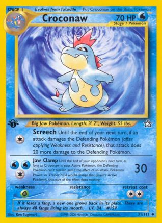 Croconaw (31) (31) 031/111  - 1st Edition Neo Genesis - Uncommon