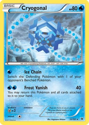 Cryogonal (33) (33) 033  - Reverse Holofoil Noble Victories - Rare