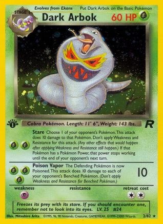 Dark Arbok (2) (2) 002/82  - 1st Edition Holofoil Team Rocket - Holo Rare
