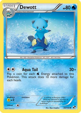 Dewott (30) (30) 030  - Reverse Holofoil Black and White - Uncommon