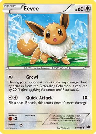 Eevee (89) (89) 089/116  - Reverse Holofoil Plasma Freeze - Common