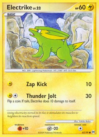 Electrike (62) (62) 062/99  - Reverse Holofoil Arceus - Common