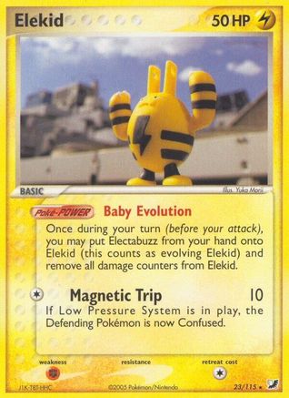 Elekid 023  - Reverse Holofoil Unseen Forces - Rare