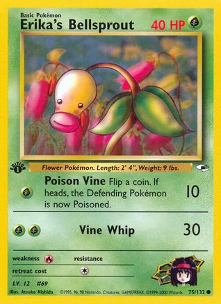 Erika's Bellsprout (75) (75) 075/132  - 1st Edition Gym Heroes - Common