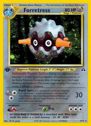 Forretress (2) (2) 002/75  - 1st Edition Holofoil Neo Discovery - Holo Rare