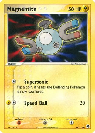 Magnemite 068/112  - Reverse Holofoil FireRed & LeafGreen - Common