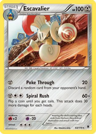 Escavalier 064  - Reverse Holofoil XY  Phantom Forces - Rare